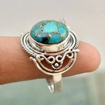 ANILLO LARGE INCRUSTACIÓN SINTÉTICO TURQUESA DOS COTIDIANON PORTER