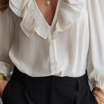 Timeless Soft Ruffle V-Neck Blouse