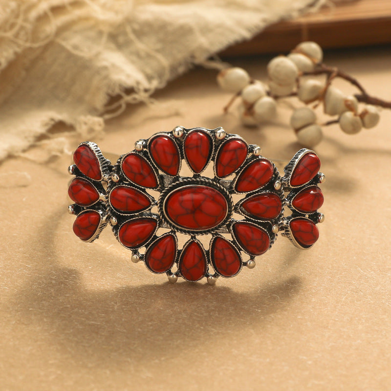 PULSERA VINTAGE BOHEMIO RÉTRO ETHNIQUE TURQUESA
