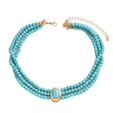 COLLAR ELEGANTE VINTAGE TURQUESA PERLÉ