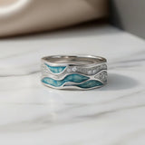 ANILLO ELEGANTE TURQUESA PLATA VAGUES
