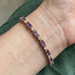 PULSERA AMATISTA PRISMA TENIS | ORO ROSA