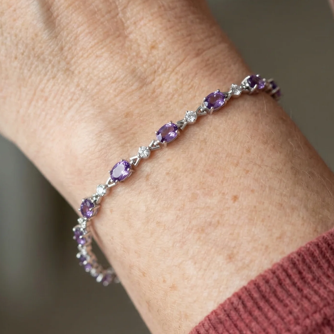 PULSERA AMATISTA LUZ ÉTOILE | ORO BLANCO