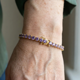PULSERA AMATISTA TENIS | ORO