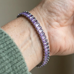 PULSERA AMATISTA VÉRTEA TENIS | ORO BLANCO