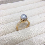 ANILLO ART DECO PERLA SOLITAIRE ORO