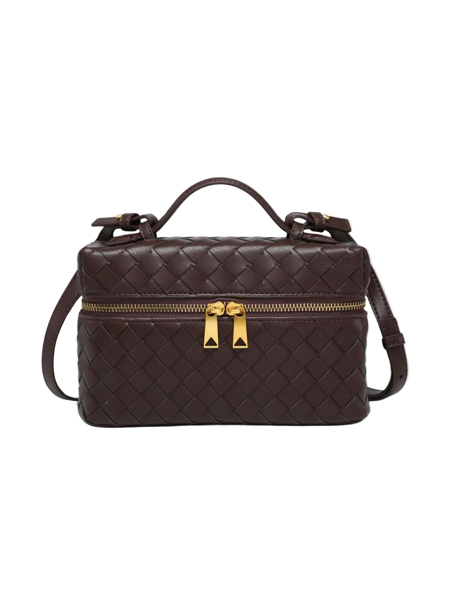 BOLSO TRENZADO ESTRUCTURADO CON ACABADO BRILLANTE - VALERINA MARBELLA