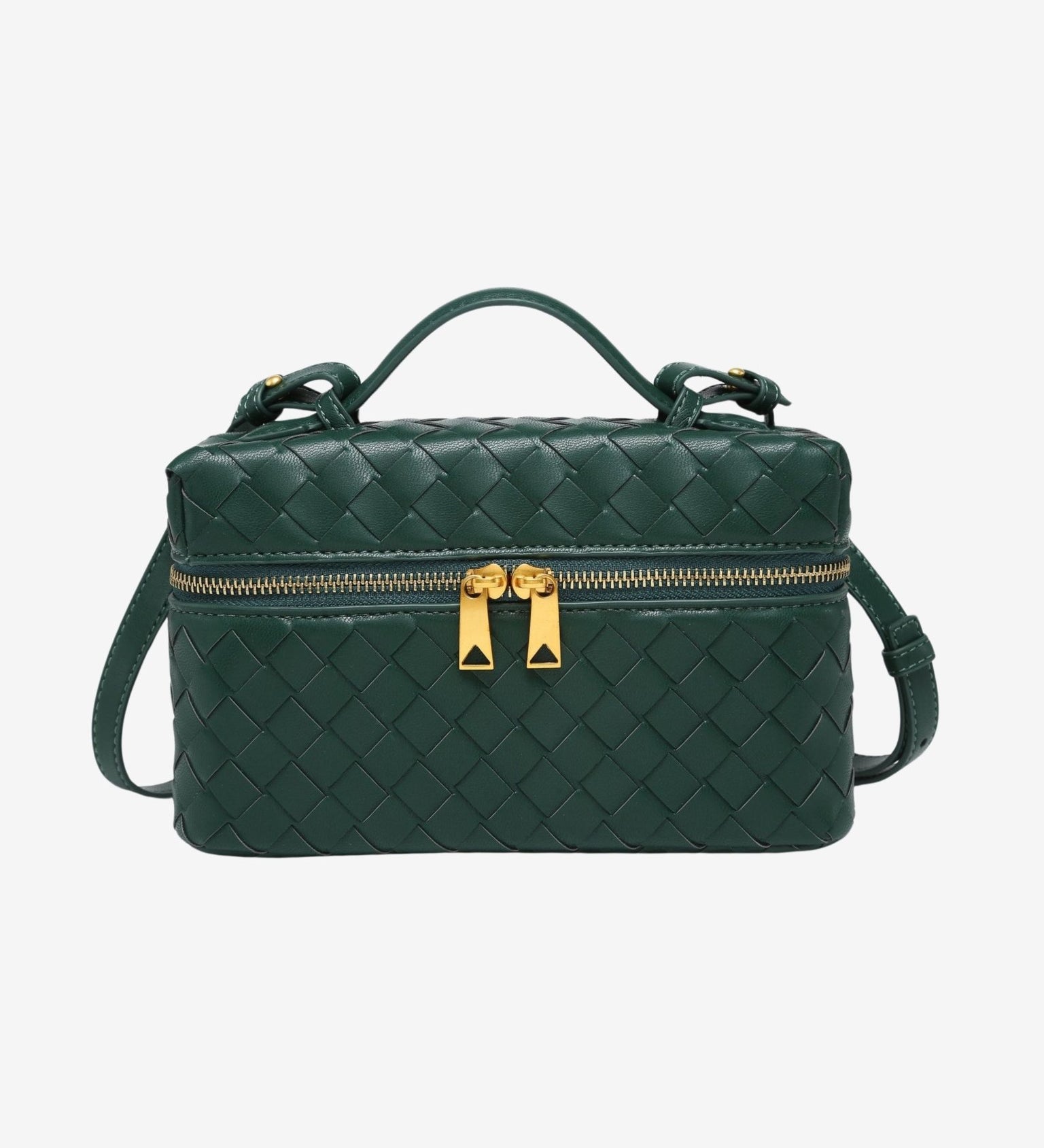 BOLSO TRENZADO ESTRUCTURADO CON ACABADO BRILLANTE - VALERINA MARBELLA