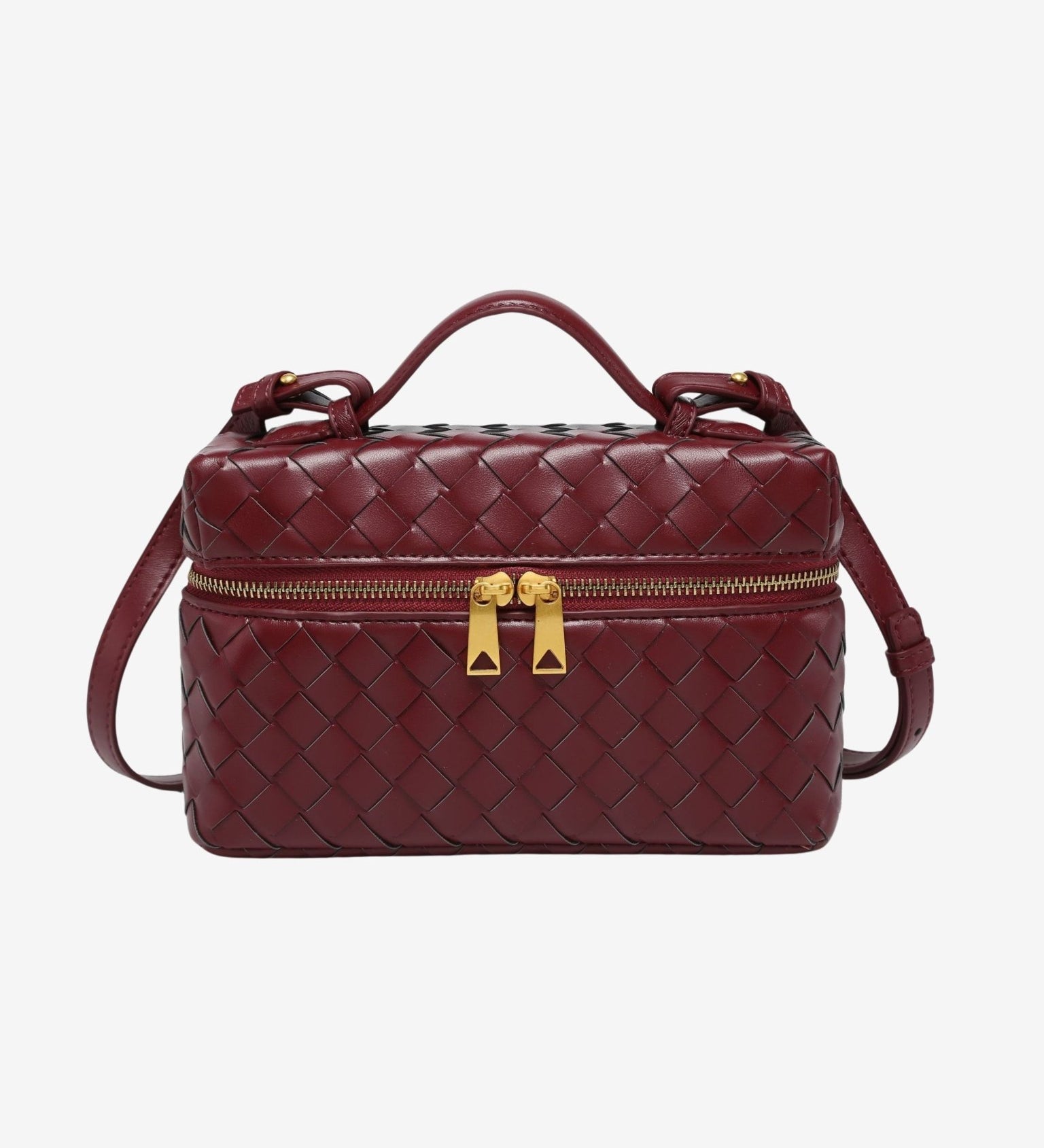 BOLSO TRENZADO ESTRUCTURADO CON ACABADO BRILLANTE - VALERINA MARBELLA