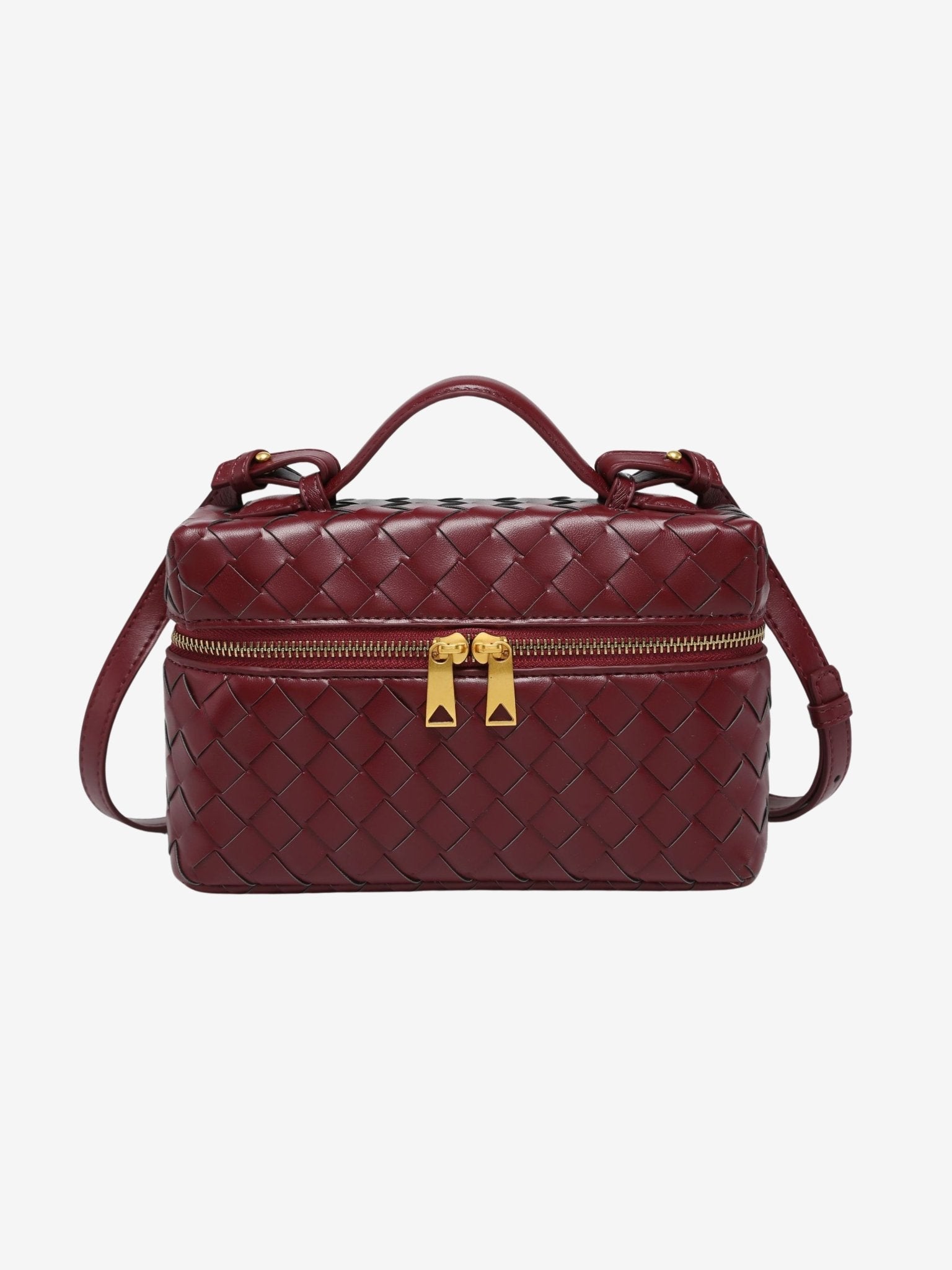 BOLSO TRENZADO ESTRUCTURADO CON ACABADO BRILLANTE - VALERINA MARBELLA
