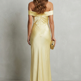 Auréliane – Golden hour elegance – Off-shoulder satin evening gown