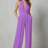 Aurora – Backless Halter Jumpsuit – Bold Summer Glamour