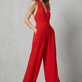 Aurora – Backless Halter Jumpsuit – Bold Summer Glamour