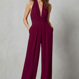 Aurora – Backless Halter Jumpsuit – Bold Summer Glamour