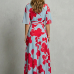 Averette – Statement bloom contrast – V-neck maxi dress