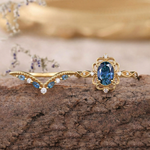 CONJUNTO AZELIA ZAFIRO CORONA ANILLO | ORO
