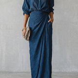Azelline – Pleated texture elegance – Two-piece set