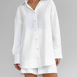 CONJUNTO DE PLAYA DE ALGODÓN DE DOS PIEZAS CON SHORTS