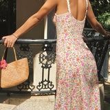 VESTIDO MIDI ESTAMPADO FLORAL DE TIRANTES