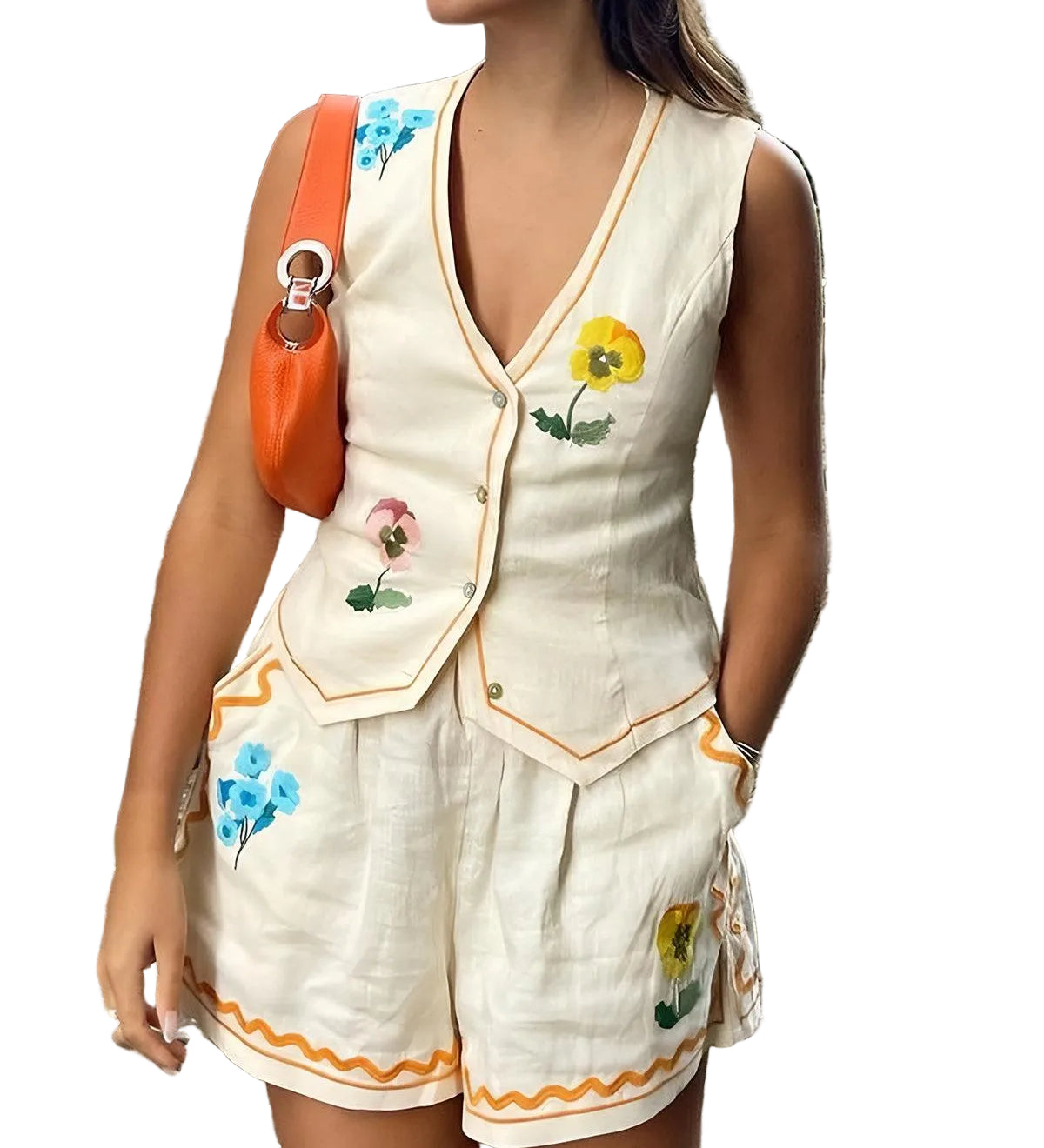 Floral Print Tank Shorts Set