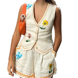 Floral Print Tank Shorts Set