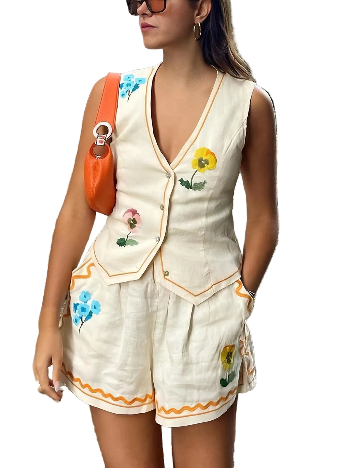 Floral Print Tank Shorts Set