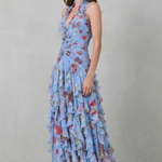Belladina – Romantic rose cascade – Halter maxi dress