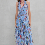 Belladina – Romantic rose cascade – Halter maxi dress