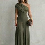 Bellamare – Elegant draped neckline – One shoulder maxi dress