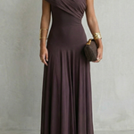 Bellamare – Elegant draped neckline – One shoulder maxi dress