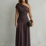 Bellamare – Elegant draped neckline – One shoulder maxi dress