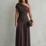 Bellamare – Elegant draped neckline – One shoulder maxi dress