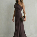 Bellamare – Elegant draped neckline – One shoulder maxi dress