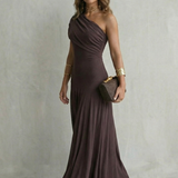Bellamare – Elegant draped neckline – One shoulder maxi dress