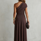 Bellamare – Elegant draped neckline – One shoulder maxi dress