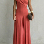 Bellamare – Elegant draped neckline – One shoulder maxi dress