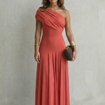 Bellamare – Elegant draped neckline – One shoulder maxi dress