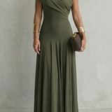 Bellamare – Elegant draped neckline – One shoulder maxi dress