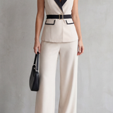 Bellavive – Two-tone lapel – Sleeveless trouser suit