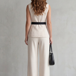 Bellavive – Two-tone lapel – Sleeveless trouser suit