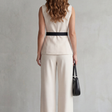 Bellavive – Two-tone lapel – Sleeveless trouser suit