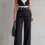 Bellavive – Two-tone lapel – Sleeveless trouser suit