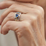 ANILLO VINTAGE AZUL CRISTAL
