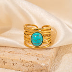 ANILLO BOHEMIO REDONDO TURQUESA SPIRALE