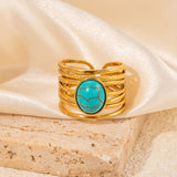 ANILLO BOHEMIO REDONDO TURQUESA SPIRALE