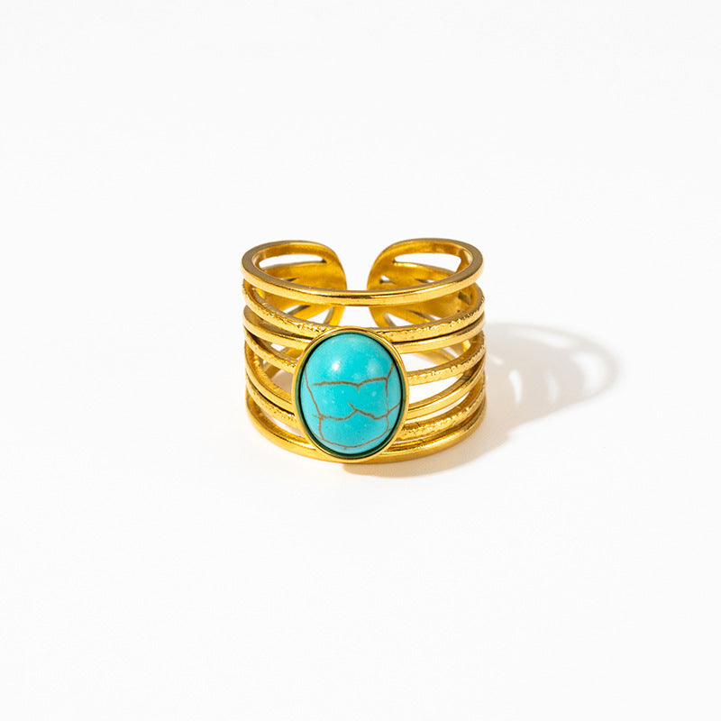ANILLO BOHEMIO REDONDO TURQUESA SPIRALE