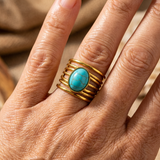 ANILLO BOHEMIO REDONDO TURQUESA SPIRALE