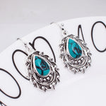 PENDIENTES BOHEMIO VINTAGE STYLE FILIGRANE TURQUESA COLGANTE