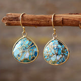 PENDIENTES BOHEMIO TURQUESA MOSAÏQUE GOTA