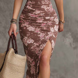 VESTIDO MIDI AJUSTADO CON ESCOTE CORAZÓN Y ABERTURA - VALERINA MARBELLA